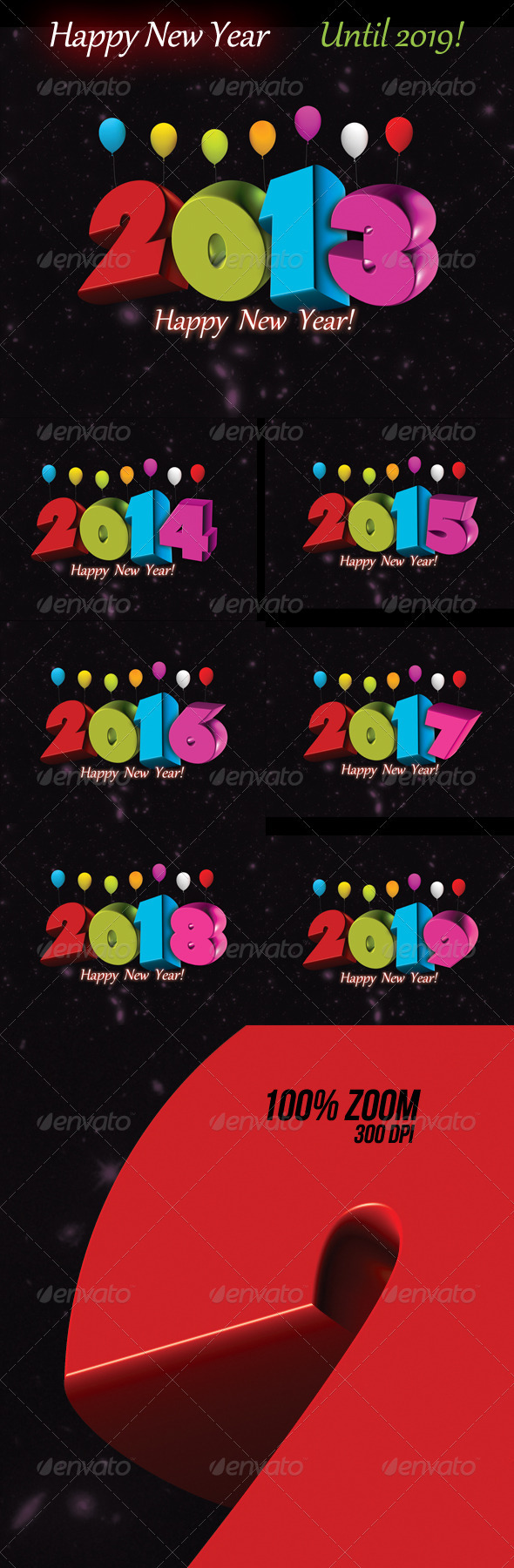 GraphicRiver Happy new year set until 2019 3431388 GraphicRiver Happy new year set until 2019 3431388