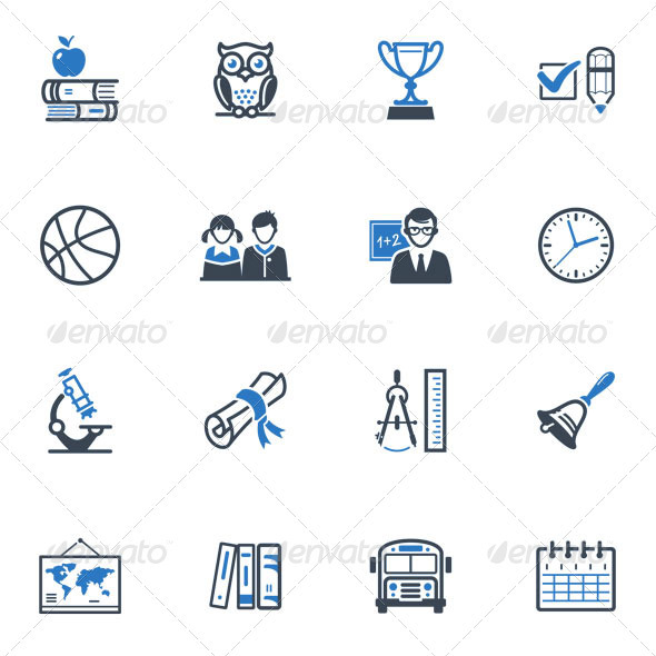 GraphicRiver School and Education Icons Set 3 Blue Series 3432380 GraphicRiver School and Education Icons Set 3 Blue Series 3432380