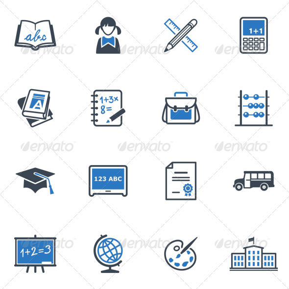 GraphicRiver School and Education Icons Set 1 Blue Series 3432417 GraphicRiver School and Education Icons Set 1 Blue Series 3432417