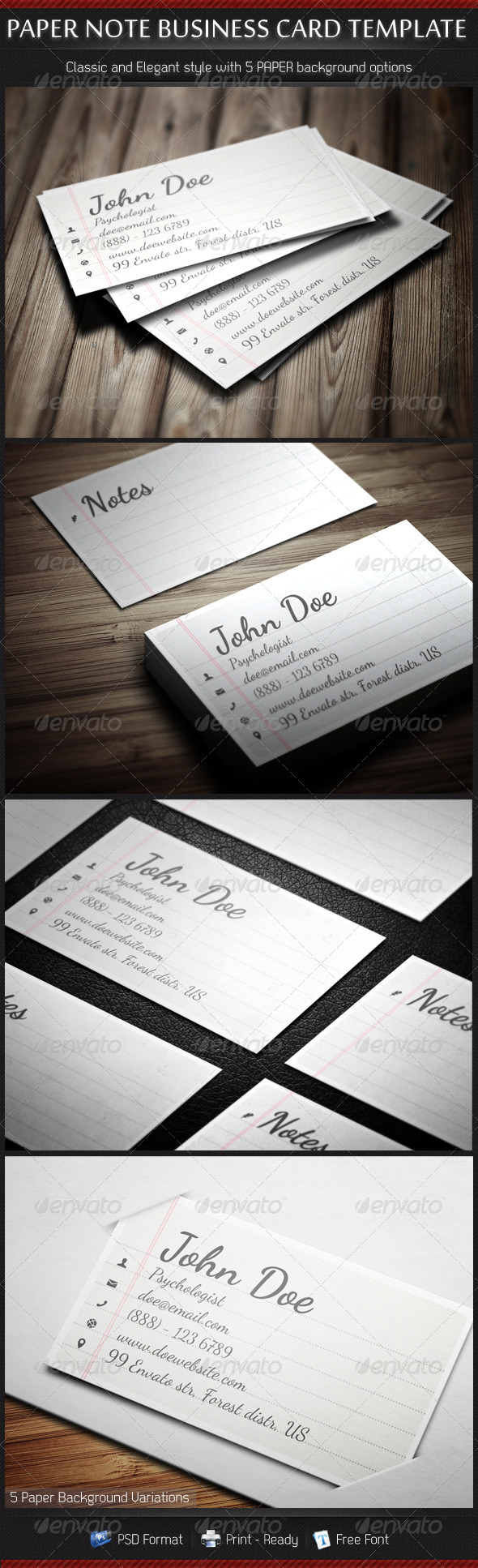 GraphicRiver Paper Note Handscript Creative Business Cards 3435410 GraphicRiver Paper Note Handscript Creative Business Cards 3435410