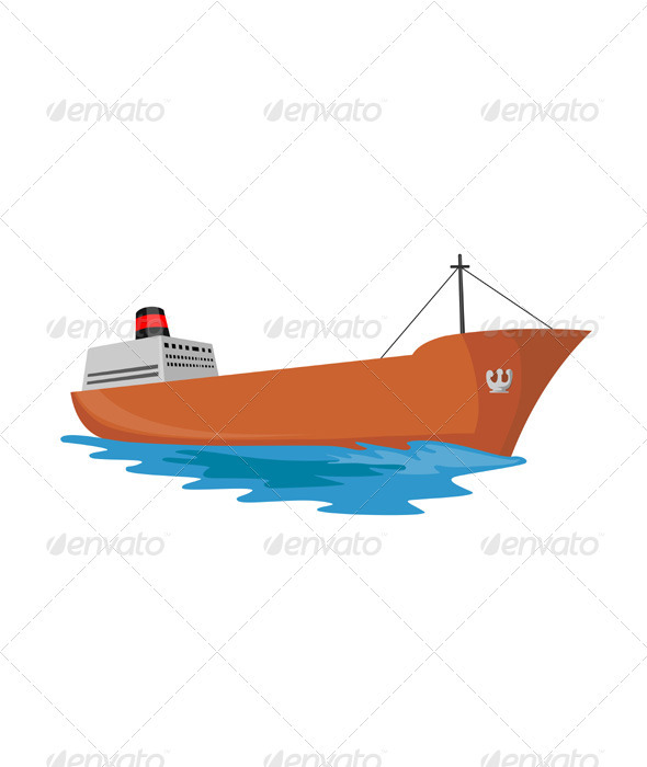 GraphicRiver Container Ship Cargo Boat Retro 3435530 GraphicRiver Container Ship Cargo Boat Retro 3435530