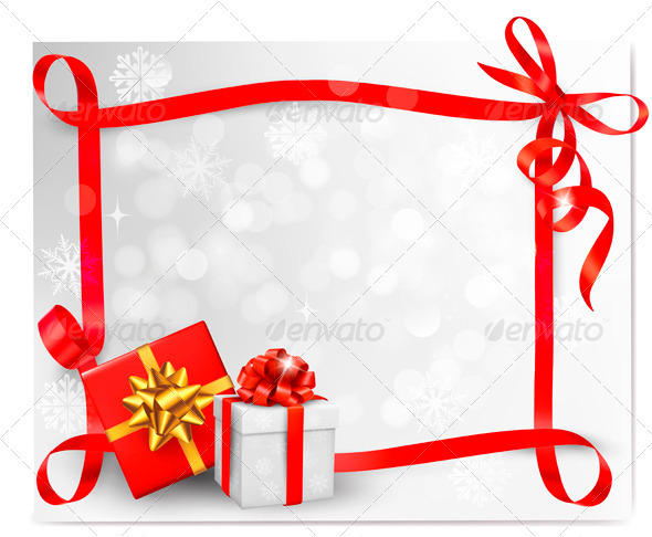 GraphicRiver Holiday background with red gift bow and ribbons 3435647 GraphicRiver Holiday background with red gift bow and ribbons 3435647