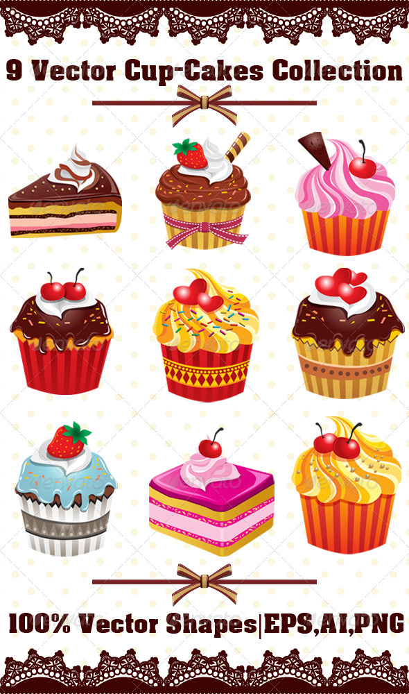 GraphicRiver 9 Various Cup-Cakes Collection 3435688 GraphicRiver 9 Various Cup-Cakes Collection 3435688