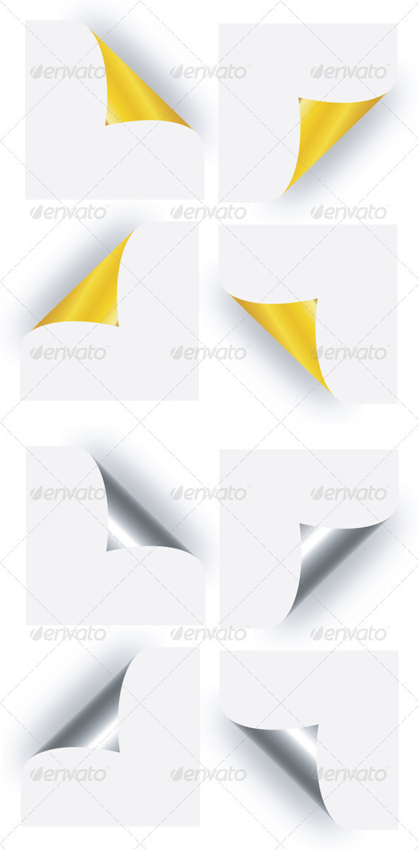 GraphicRiver Page Curl Golden & Silver 3437923 GraphicRiver Page Curl Golden & Silver 3437923