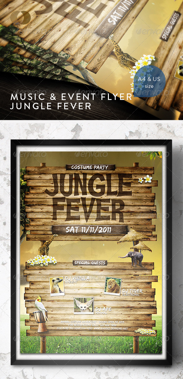 Music & Event Flyer - Jungle Fever - Clubs & Parties Events