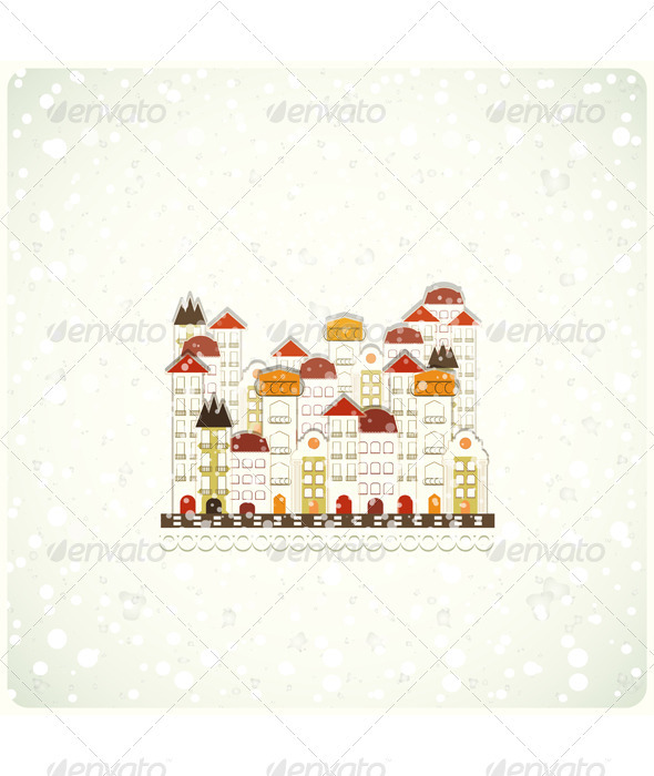 GraphicRiver Small white town and snow 3446729 GraphicRiver Small white town and snow 3446729