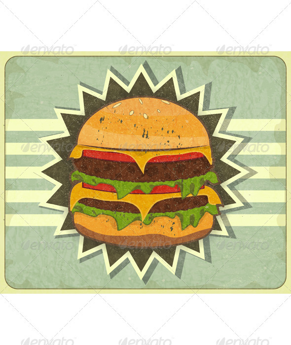 GraphicRiver Retro Cover for Fast Food Menu 3447806 GraphicRiver Retro Cover for Fast Food Menu 3447806