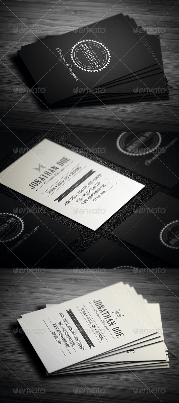 GraphicRiver Retro Business Card 3452675 GraphicRiver Retro Business Card 3452675