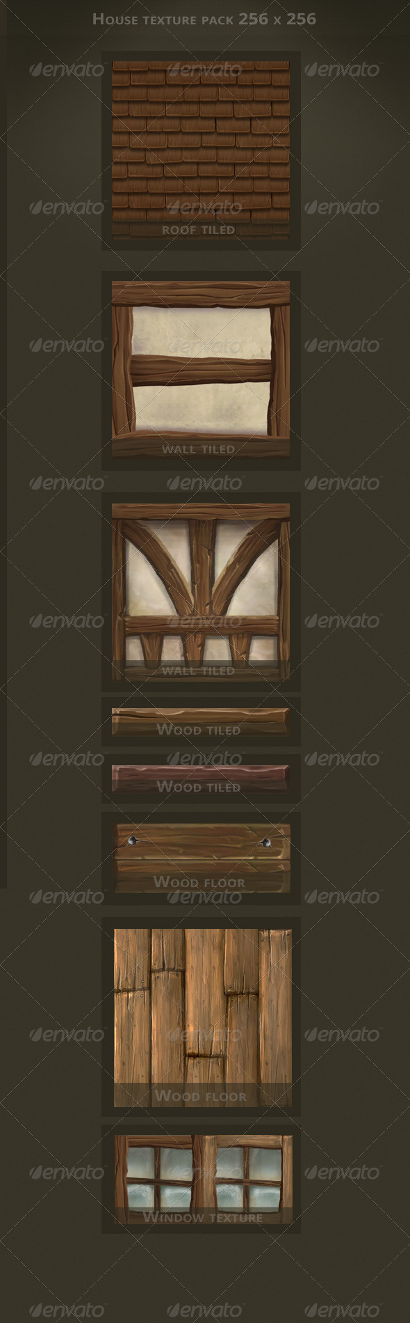 Hand Painted House Textures - 3DOcean Item for Sale