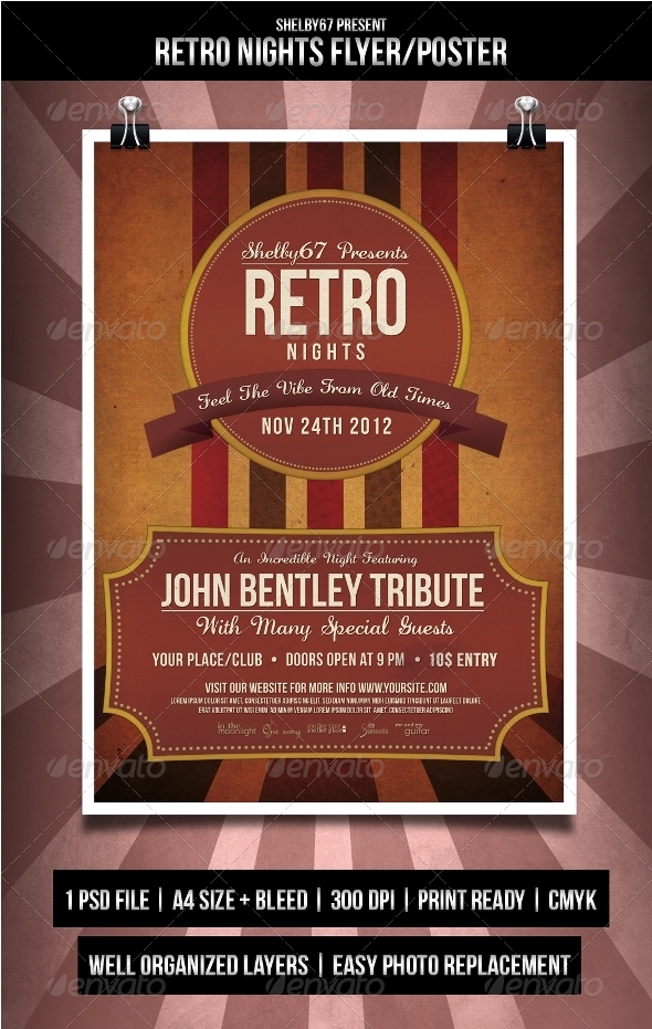 GraphicRiver Retro Nights Flyer Poster 3453416 GraphicRiver Retro Nights Flyer Poster 3453416