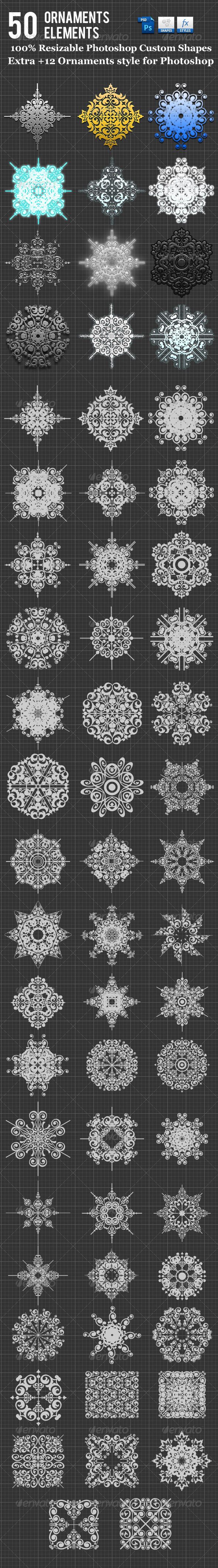 GraphicRiver 50 Ornaments Element Photoshop Custom Shape 3456670 GraphicRiver 50 Ornaments Element Photoshop Custom Shape 3456670