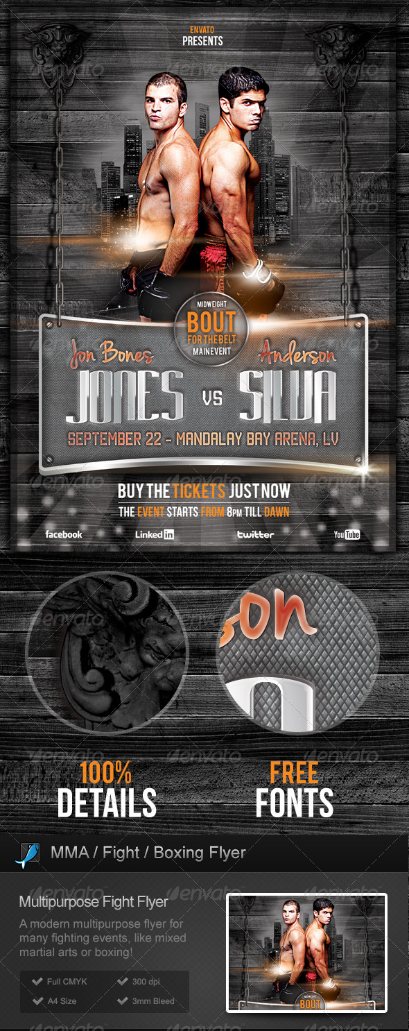 Fight Flyer - MMA, Boxing, Martial Arts - Sports Events