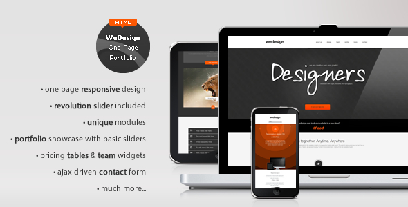 WeDesign - One Page Responsive Portfolio - Portfolio Creative