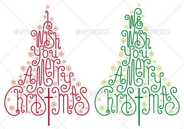 GraphicRiver Typographic Christmas Trees Vector 3473405 GraphicRiver Typographic Christmas Trees Vector 3473405