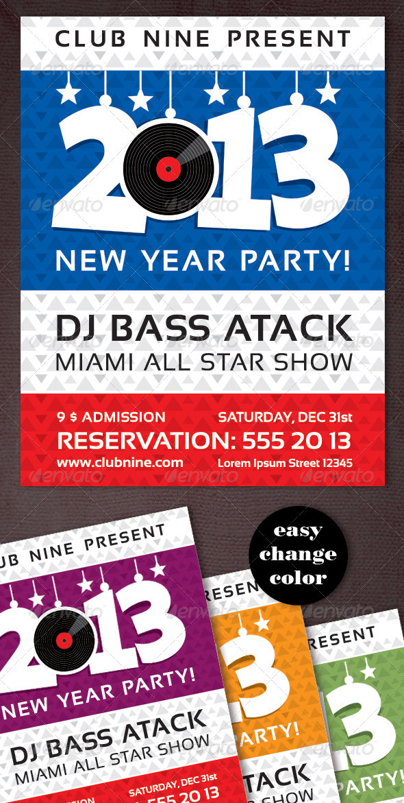 New Year Party Vinyl Flyer - Clubs & Parties Events