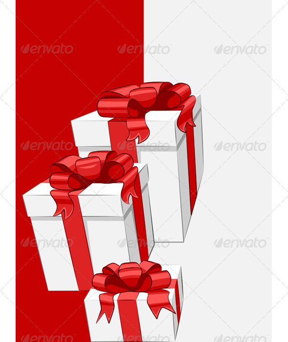 GraphicRiver Vector White Gift Box with Red Ribbon Bow 3476388 GraphicRiver Vector White Gift Box with Red Ribbon Bow 3476388