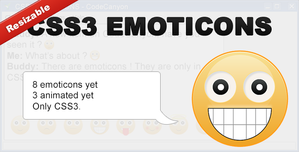 Pure CSS3 Emoticons - CodeCanyon Item for Sale