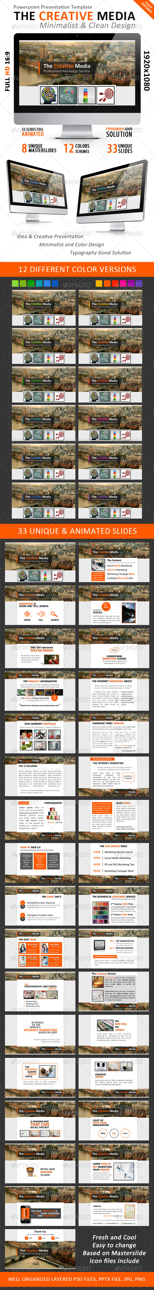 GraphicRiver The Creative Media-Minimalist Powerpoint Template 3433777 GraphicRiver The Creative Media-Minimalist Powerpoint Template 3433777