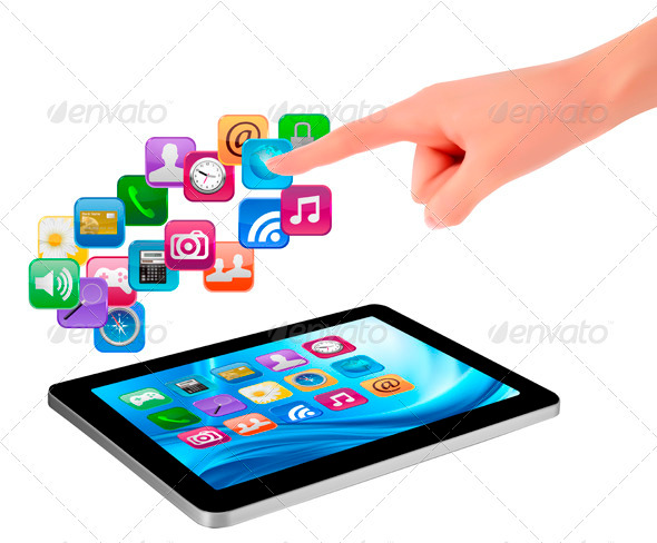 GraphicRiver Hand Holding Touch Pad PC 3502743 GraphicRiver Hand Holding Touch Pad PC 3502743