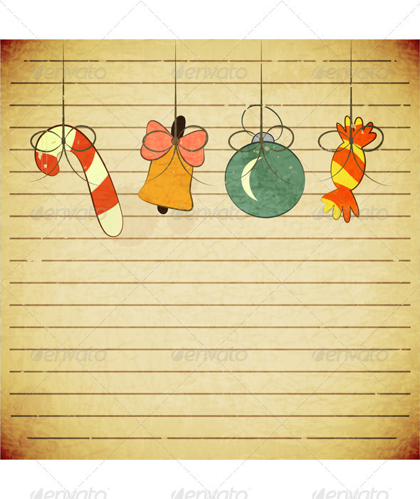GraphicRiver Christmas Vintage Postcard with Toys 3503334 GraphicRiver Christmas Vintage Postcard with Toys 3503334