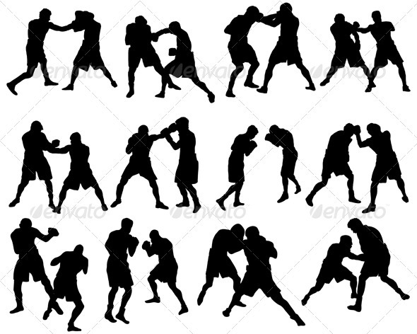 GraphicRiver Boxers Silhouette Set 3511493 GraphicRiver Boxers Silhouette Set 3511493