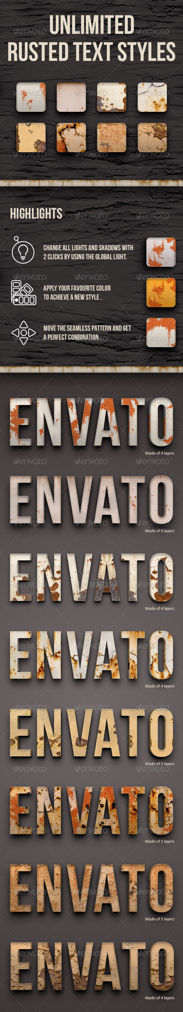 Rusted Text Styles - Unlimited - Text Effects Styles