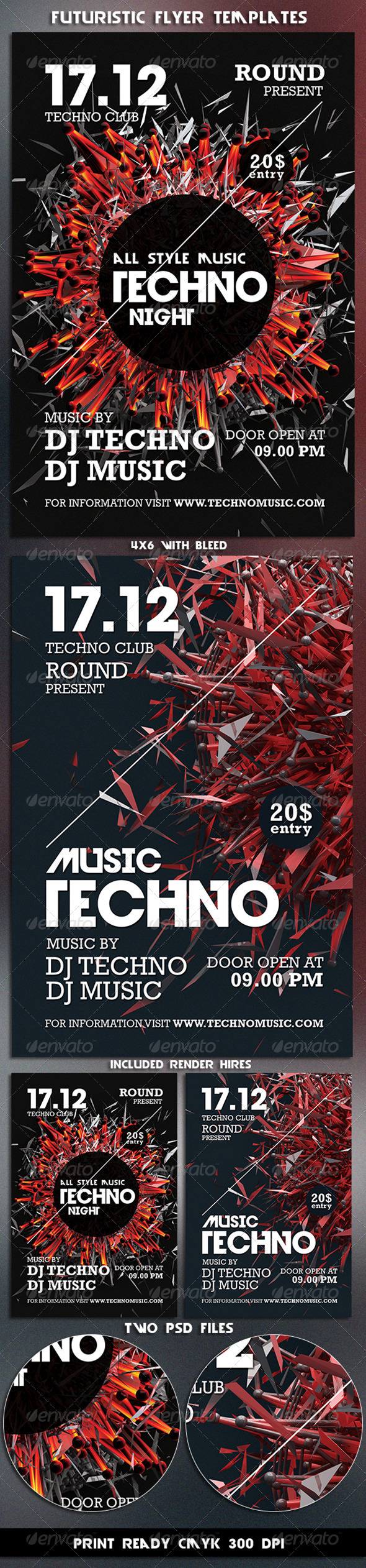 GraphicRiver Techno Music Futuristic Flyer Templates 3513106 GraphicRiver Techno Music Futuristic Flyer Templates 3513106