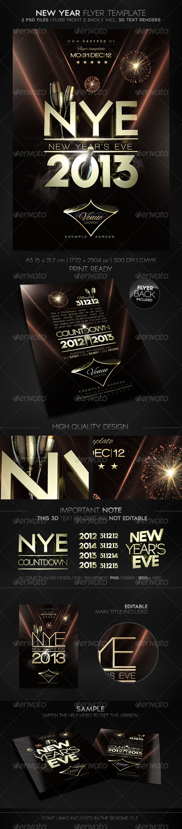 New Year Flyer Template - Holidays Events