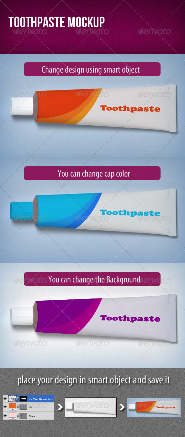 GraphicRiver Toothpaste Mockup 3517060 GraphicRiver Toothpaste Mockup 3517060