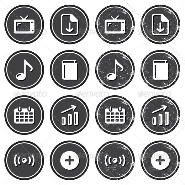 GraphicRiver Website Navigation Icons on Retro Labels Set 3519520 GraphicRiver Website Navigation Icons on Retro Labels Set 3519520