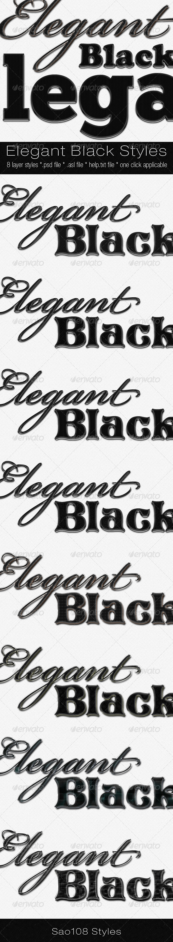 Elegant black styles - Photoshop Add-ons
