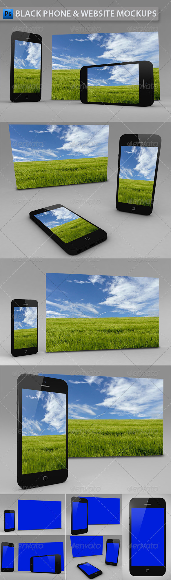 GraphicRiver Black Phone and Website App Mockup 3524993 GraphicRiver Black Phone and Website App Mockup 3524993