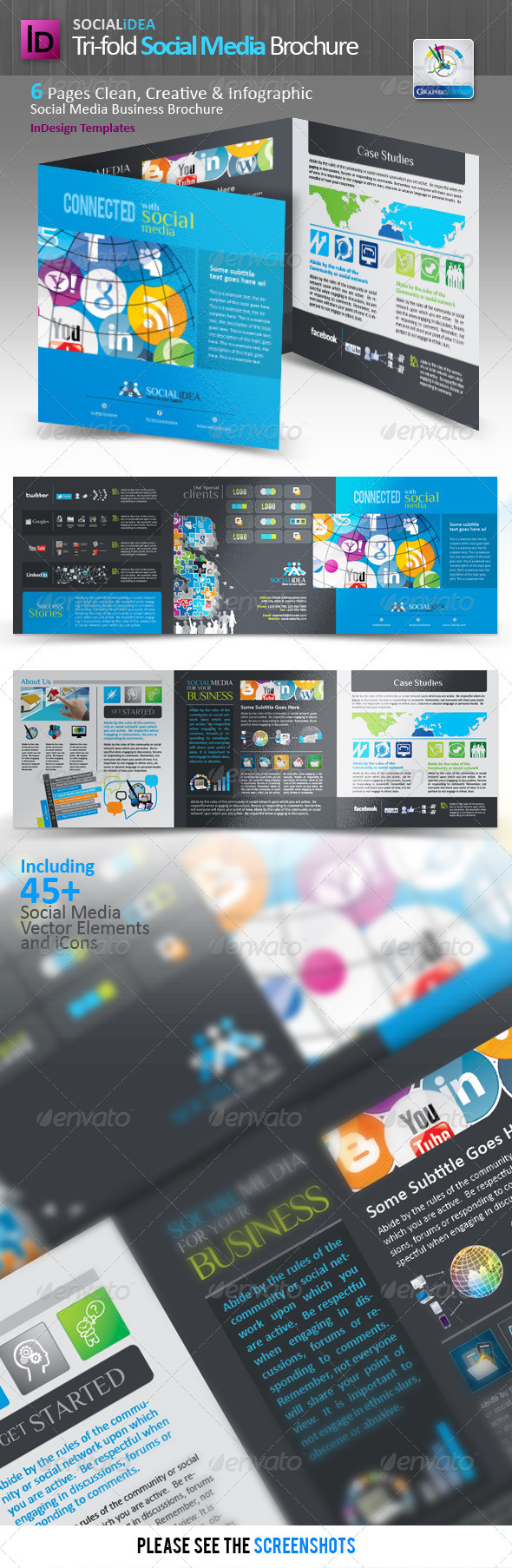Socialidea Tri-fold Social Media Brochure - Corporate Brochures
