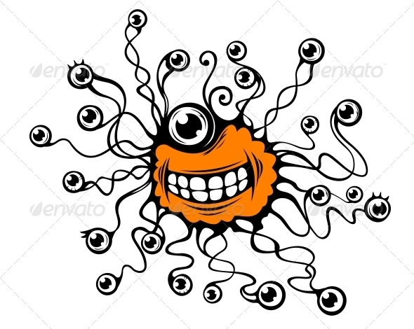 GraphicRiver Cartoon Monster with Many Eyes 3530222 GraphicRiver Cartoon Monster with Many Eyes 3530222