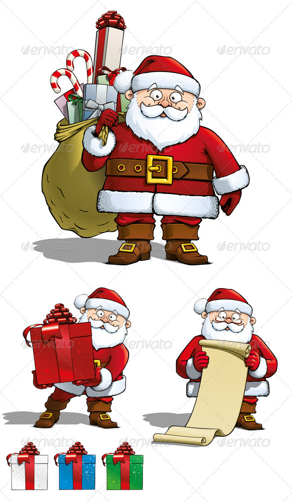 GraphicRiver 3 Santa Cartoons 3533273 GraphicRiver 3 Santa Cartoons 3533273