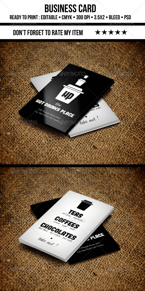 Coffee Business Card - Industry Specific Business Cards