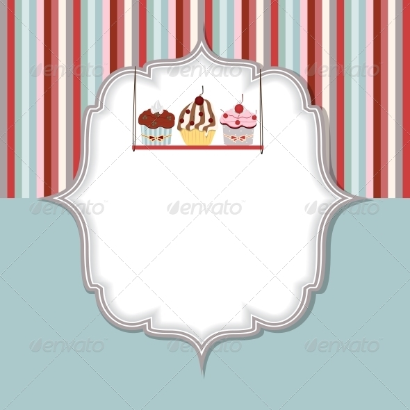 GraphicRiver Cupcake Invitation Card Vector Illustration 3538005 GraphicRiver Cupcake Invitation Card Vector Illustration 3538005