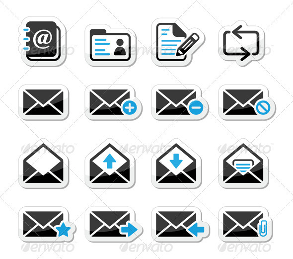 GraphicRiver Email Mailbox Vector Icons Set as Labels 3540447 GraphicRiver Email Mailbox Vector Icons Set as Labels 3540447