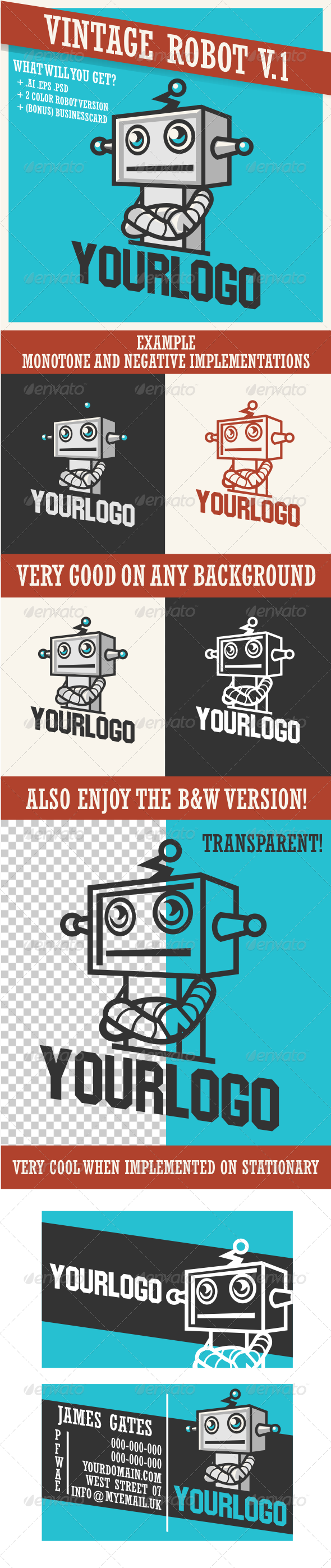 GraphicRiver Vintage Retro Robot V.1 3537262 GraphicRiver Vintage Retro Robot V.1 3537262
