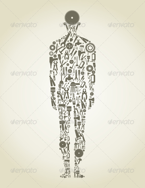 GraphicRiver Person made of Tools 3542854 GraphicRiver Person made of Tools 3542854