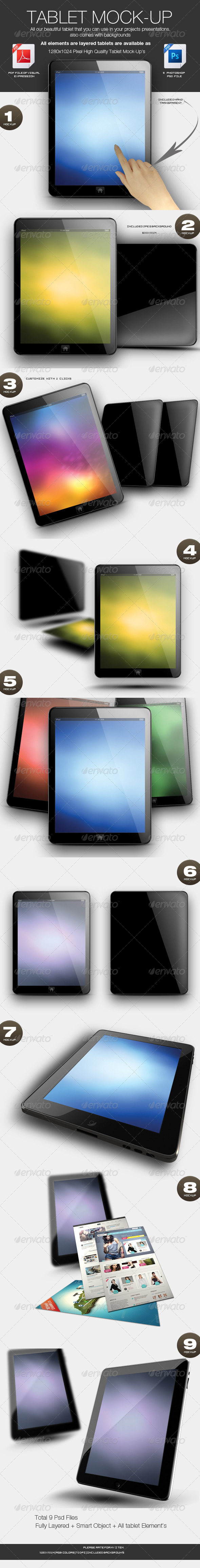 Photorealistic Tablet Mock-up - Mobile Displays