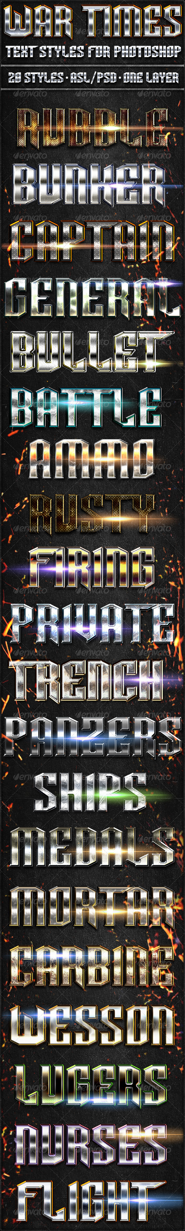 War Times - Text Styles - Text Effects Actions