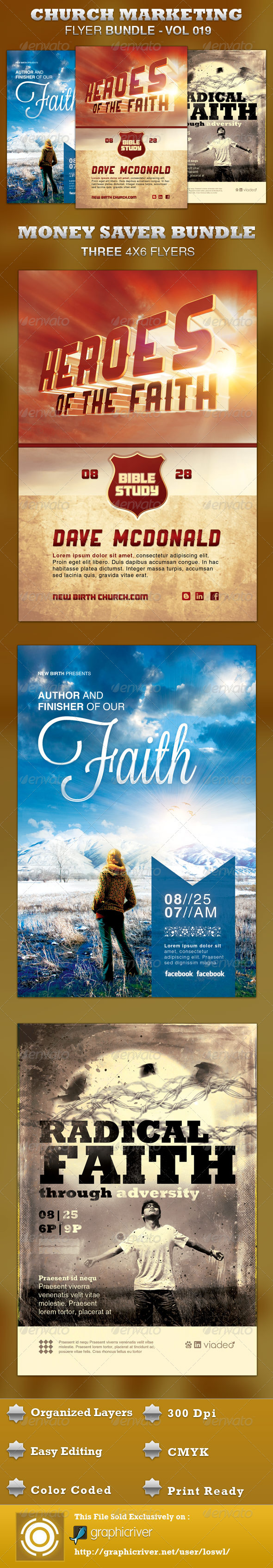 Church Marketing Flyer Bundle-Vol 019 - Church Flyers
