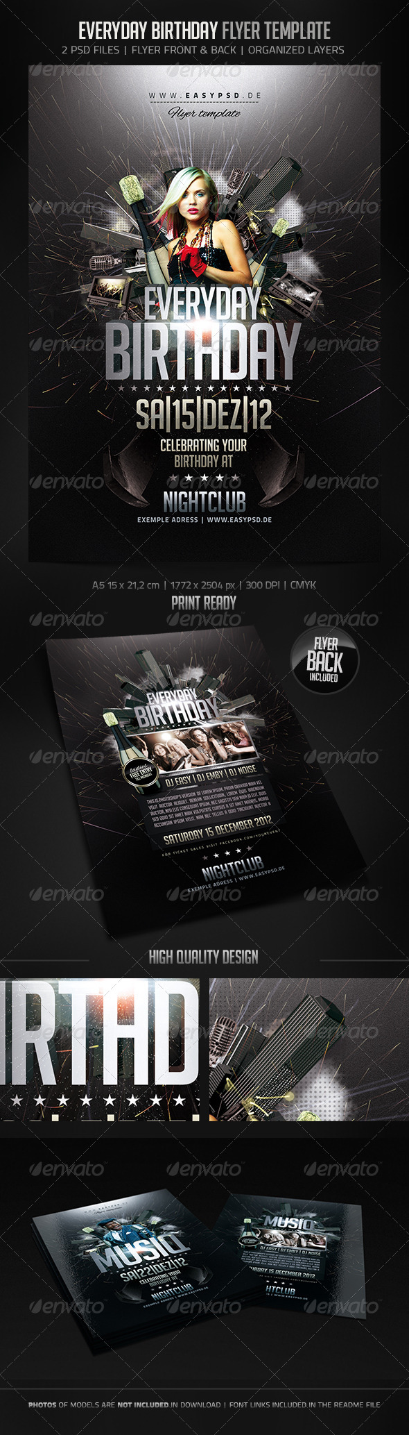 Everyday Birthday Flyer - Clubs & Parties Events