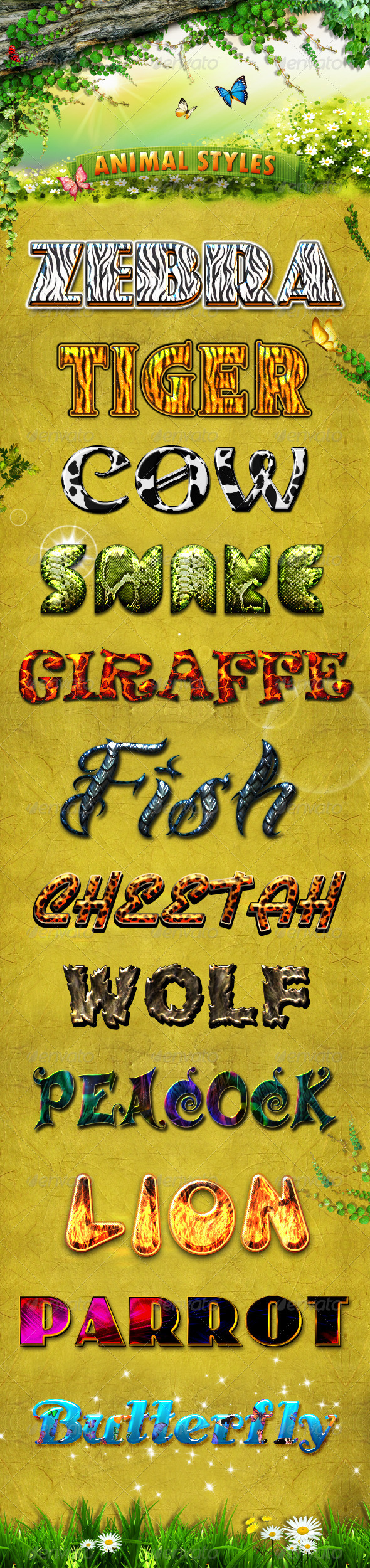 Animal Styles - Text Effects Styles
