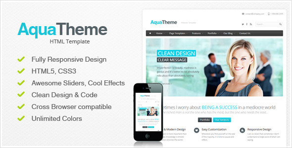 ThemeForest Aqua Responsive HTML Template 3446530 ThemeForest Aqua Responsive HTML Template 3446530