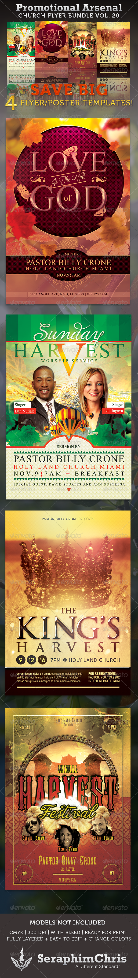 Promotional Arsenal Church Flyer Bundle 20 - Church Flyers