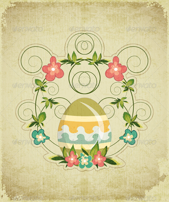 GraphicRiver Vintage Easter Card 3554937 GraphicRiver Vintage Easter Card 3554937