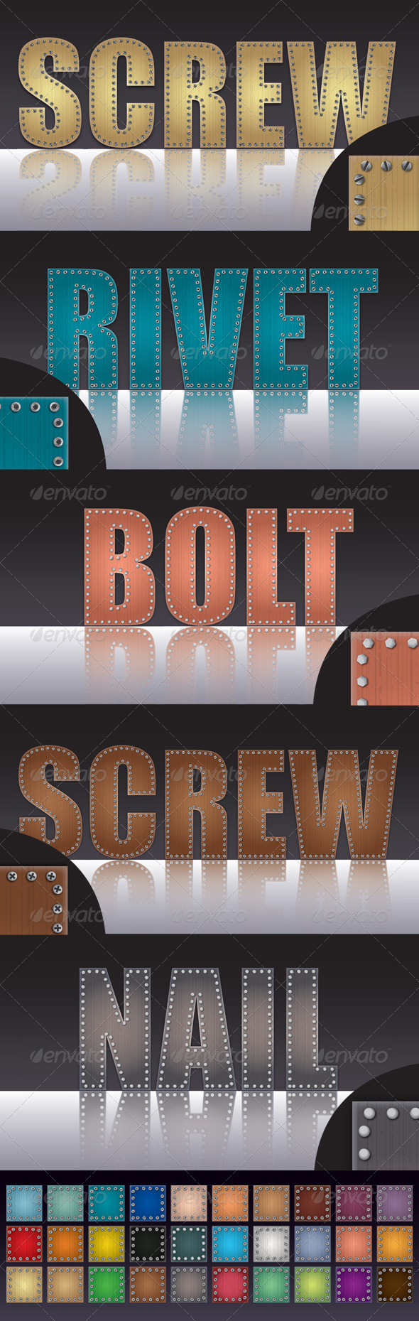 Screwed, Bolted, Nailed and Riveted Wooden Graphic Style - Miscellaneous Brushes