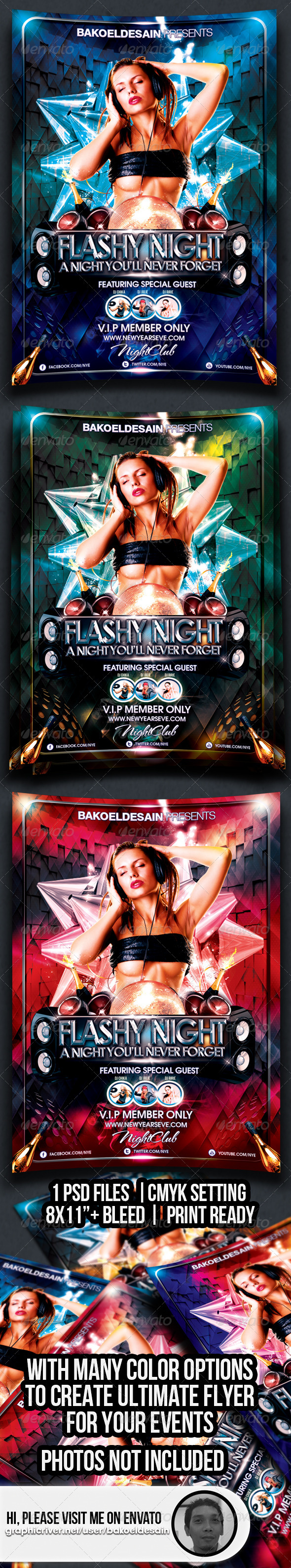 GraphicRiver Flashy Night Party Flyer 3568994 GraphicRiver Flashy Night Party Flyer 3568994